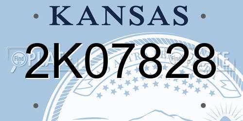 2K07828 Kansas License Plate