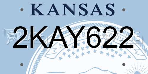 2KAY622 Kansas License Plate