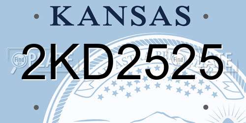 2KD2525 Kansas License Plate
