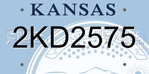 2KD2575 Kansas License Plate