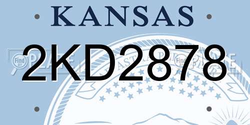 2KD2878 Kansas License Plate