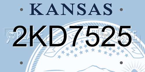 2KD7525 Kansas License Plate