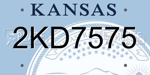 2KD7575 Kansas License Plate
