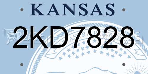 2KD7828 Kansas License Plate
