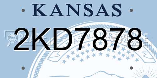 2KD7878 Kansas License Plate