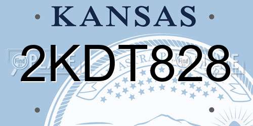 2KDT828 Kansas License Plate