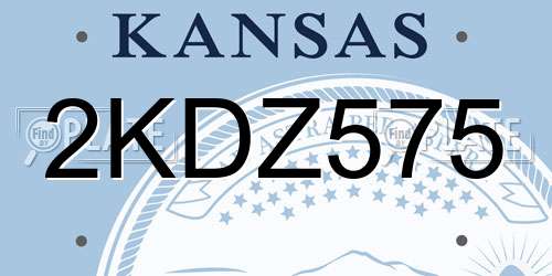 2KDZ575 Kansas License Plate