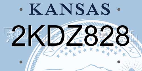 2KDZ828 Kansas License Plate