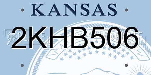 2KHB506 Kansas License Plate