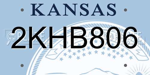 2KHB806 Kansas License Plate