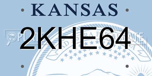 2KHE64 Kansas License Plate
