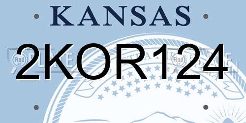 2KOR124 Kansas License Plate