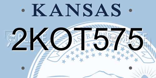2KOT575 Kansas License Plate