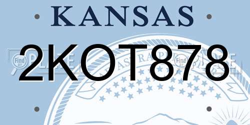 2KOT878 Kansas License Plate
