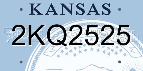 2KQ2525 Kansas License Plate