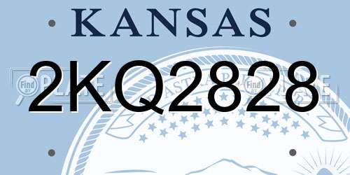 2KQ2828 Kansas License Plate