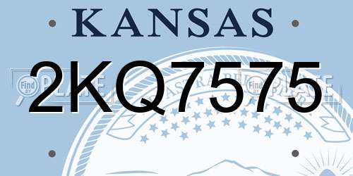 2KQ7575 Kansas License Plate