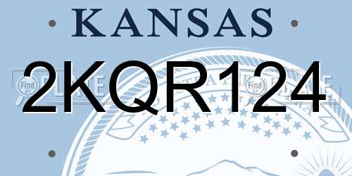 2KQR124 Kansas License Plate