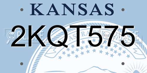 2KQT575 Kansas License Plate
