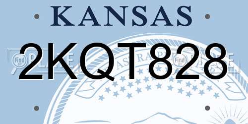 2KQT828 Kansas License Plate