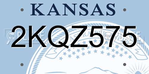 2KQZ575 Kansas License Plate