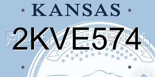 2KVE574 Kansas License Plate
