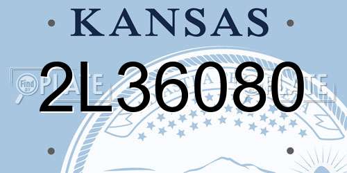 2L36080 Kansas License Plate
