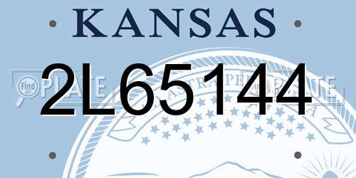 2L65144 Kansas License Plate