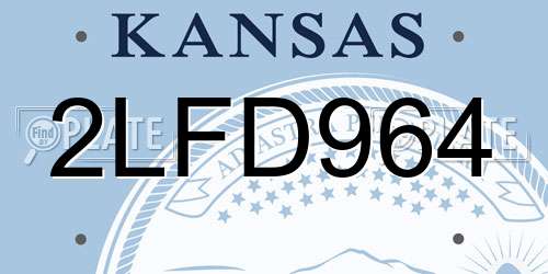 2LFD964 Kansas License Plate