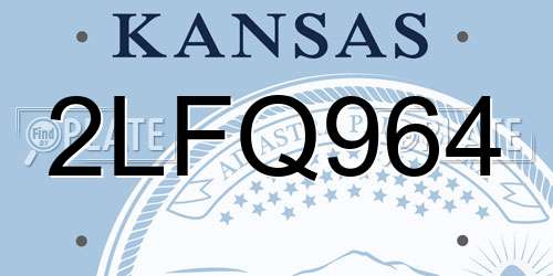 2LFQ964 Kansas License Plate