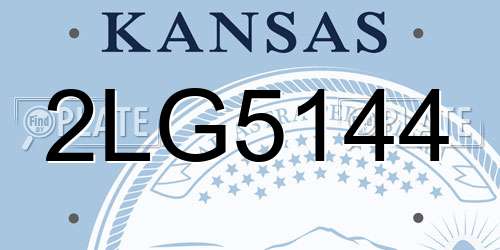 2LG5144 Kansas License Plate