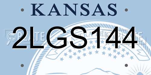 2LGS144 Kansas License Plate