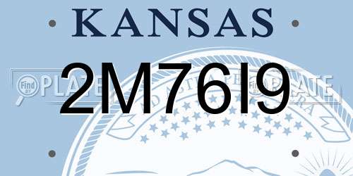 2M76I9 Kansas License Plate