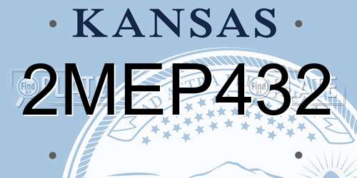 2MEP432 Kansas License Plate