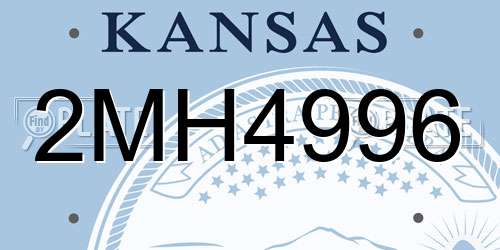 2MH4996 Kansas License Plate