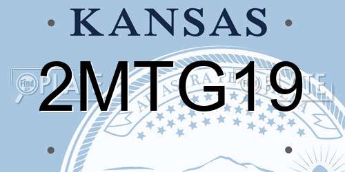 2MTG19 Kansas License Plate