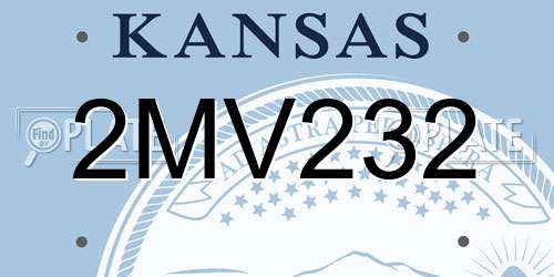 2MV232 Kansas License Plate
