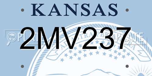 2MV237 Kansas License Plate