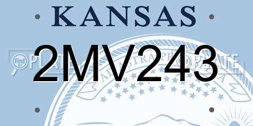 2MV243 Kansas License Plate