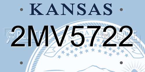 2MV5722 Kansas License Plate