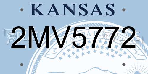2MV5772 Kansas License Plate