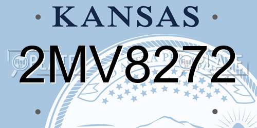 2MV8272 Kansas License Plate