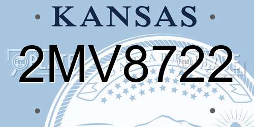2MV8722 Kansas License Plate