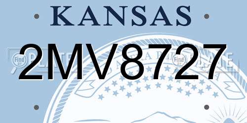 2MV8727 Kansas License Plate