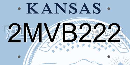 2MVB222 Kansas License Plate
