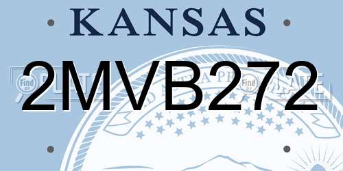 2MVB272 Kansas License Plate