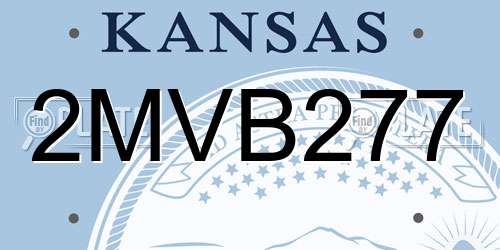 2MVB277 Kansas License Plate