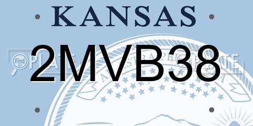 2MVB38 Kansas License Plate