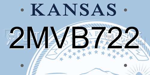 2MVB722 Kansas License Plate