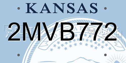 2MVB772 Kansas License Plate
